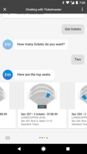 Google Assistant Seat Selection